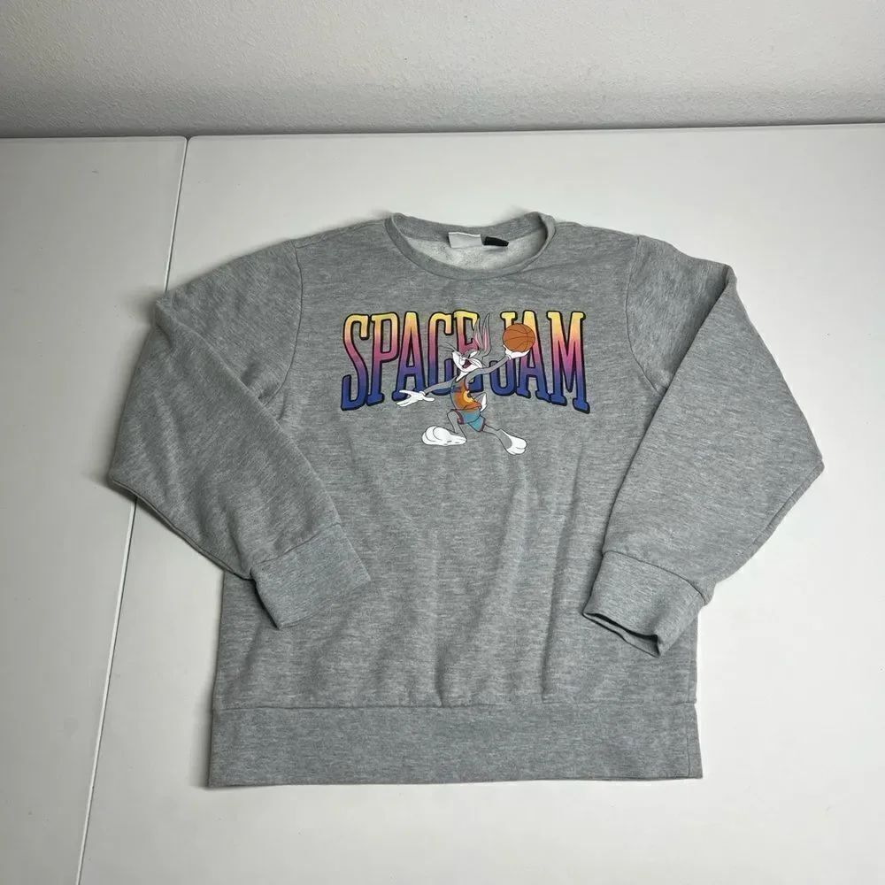 Space Jam A New Legacy Long Sleeve Gray Sweatshirt Youth Medium M Bugs Bunny EUC